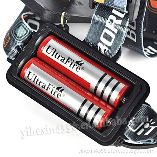 High Quality Boruit 4000 Lumens Aluminum Alloy Headlamp 4 Modes 3 CREE T6 LED light front Head light